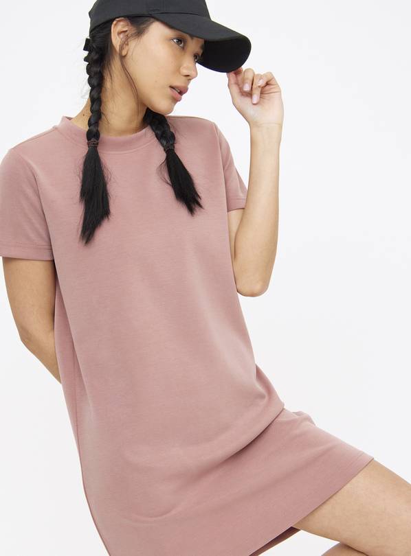Buy Active Pale Pink Peached Scuba T Shirt Dress L Dresses Tu